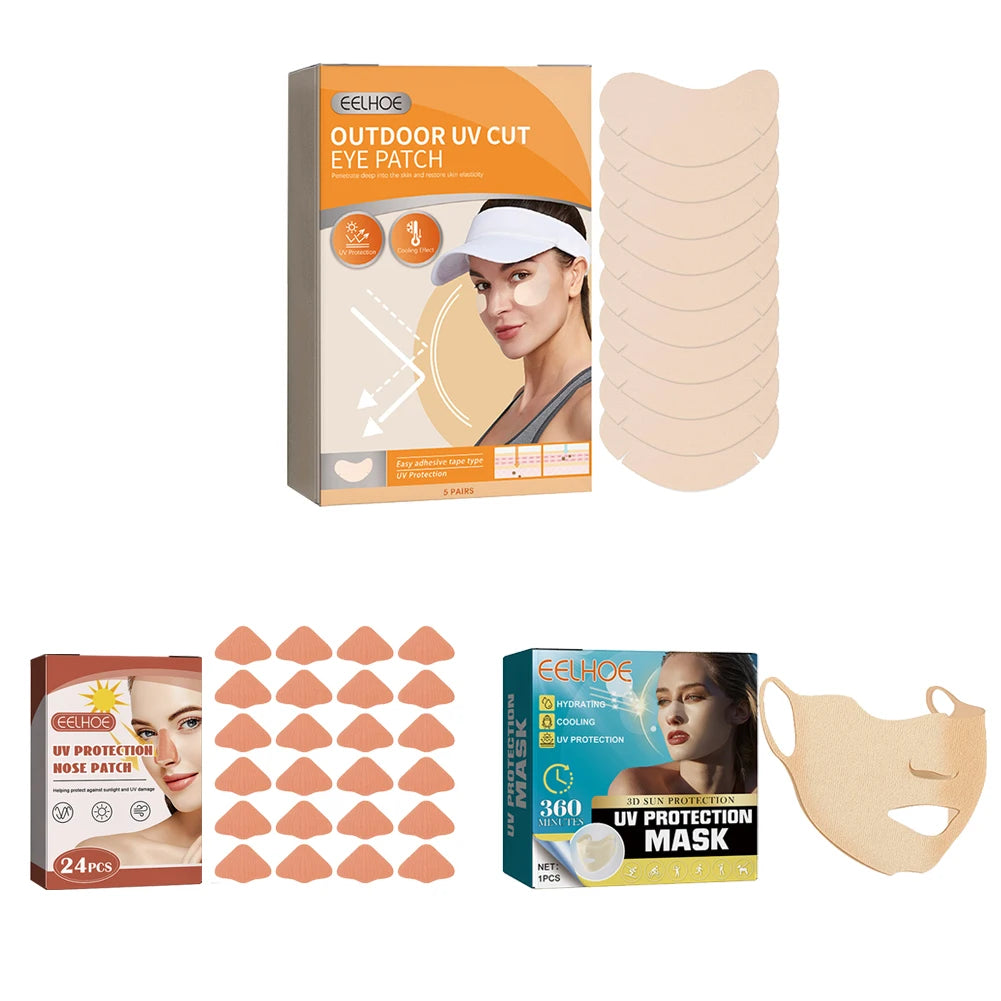 Outdoor UV Cut Eye Patch Nose Sunscreen Nose Patch Sunscreen Mask Soothing Sunscreen Face Protector Anti Sun For Skin Care