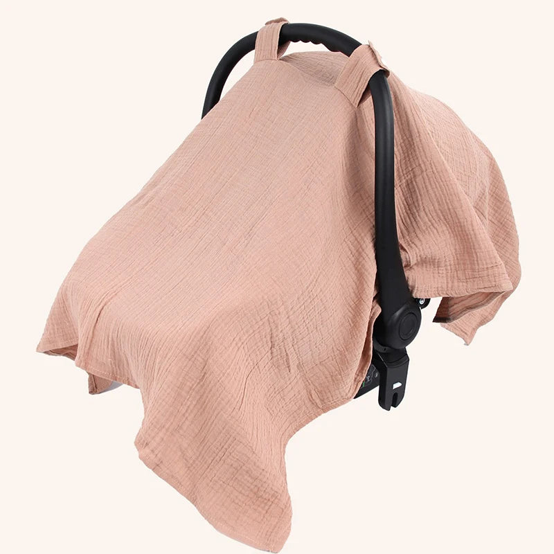 Baby Safety Seat Sun Shade Baby Stroller Cover Cotton Material Breathable Windproof Sun Proof Baby Cover