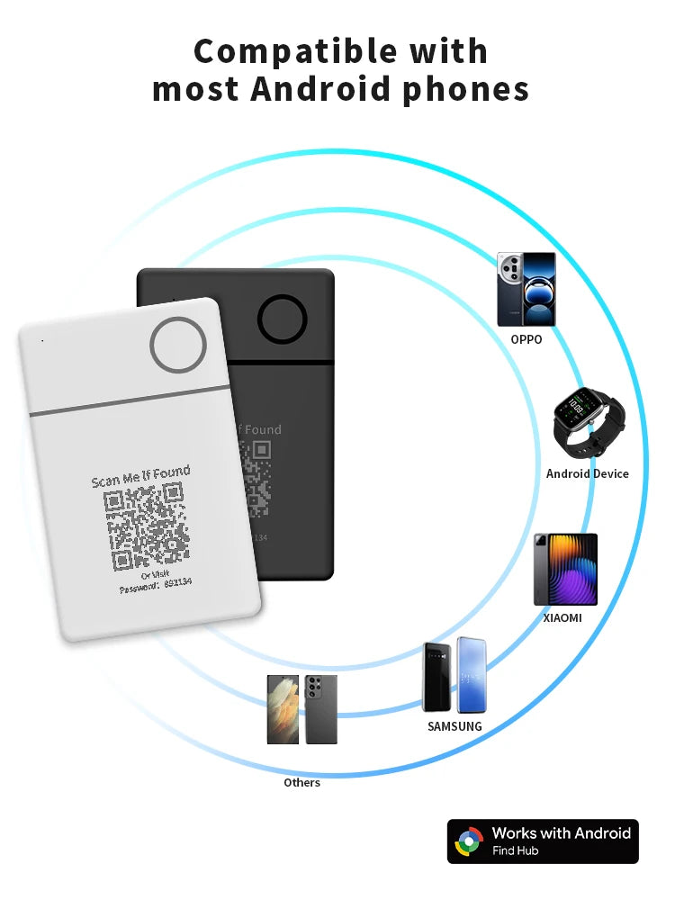 RSH Wireless Charging GPS Tracking Card Locator Google Certified Android Tracker for Xiaomi Huawei QR Code Anti Loss Smart Tag