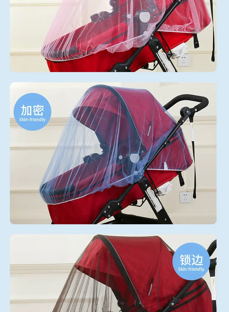 Summer Mosquito Net for Baby Stroller Pram Insect Net Infants Pushchair Cart Safe Protection Mesh Pram Stroller Accessories