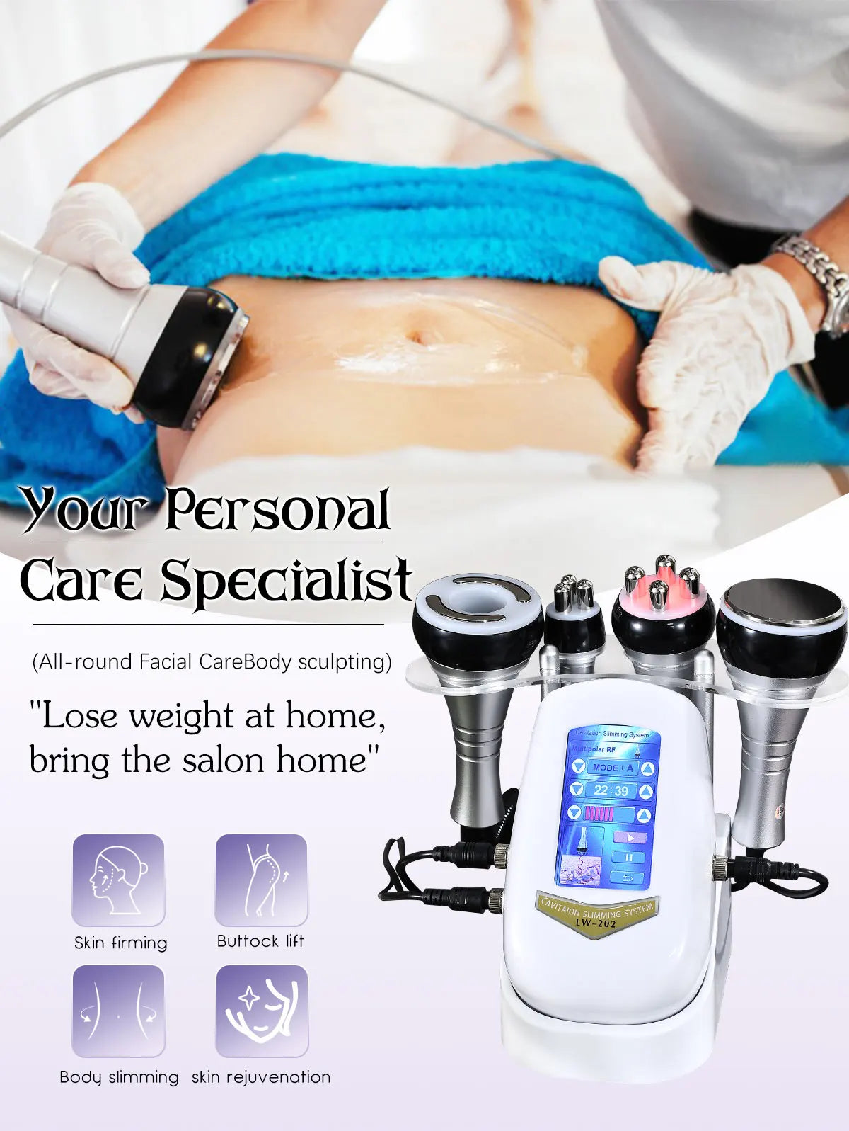 40K 4 IN1 Cavitation Body Slimming Machine beautiful equipment Facial Massager Skin Tighten Face Lifting Vacuum Suction