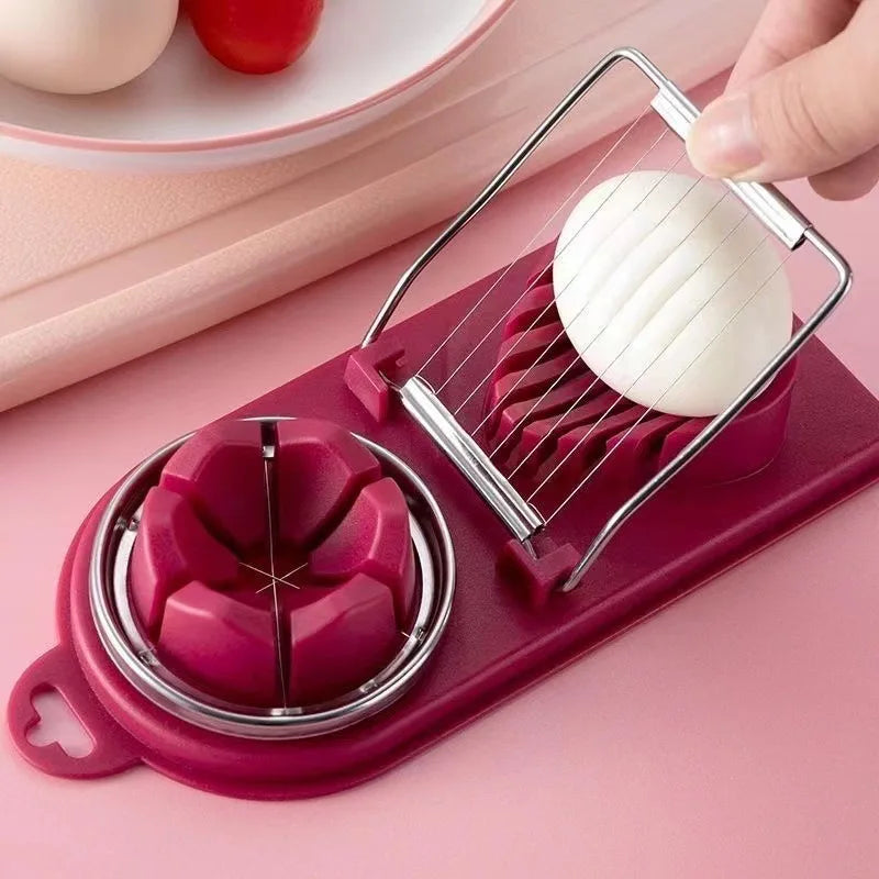 Multifunctional Egg Slicers Stainless Steel Slicer Fancy Splitter Egg Cutting Tool Home Two In One Egg Cutter Kitchen Gadgets