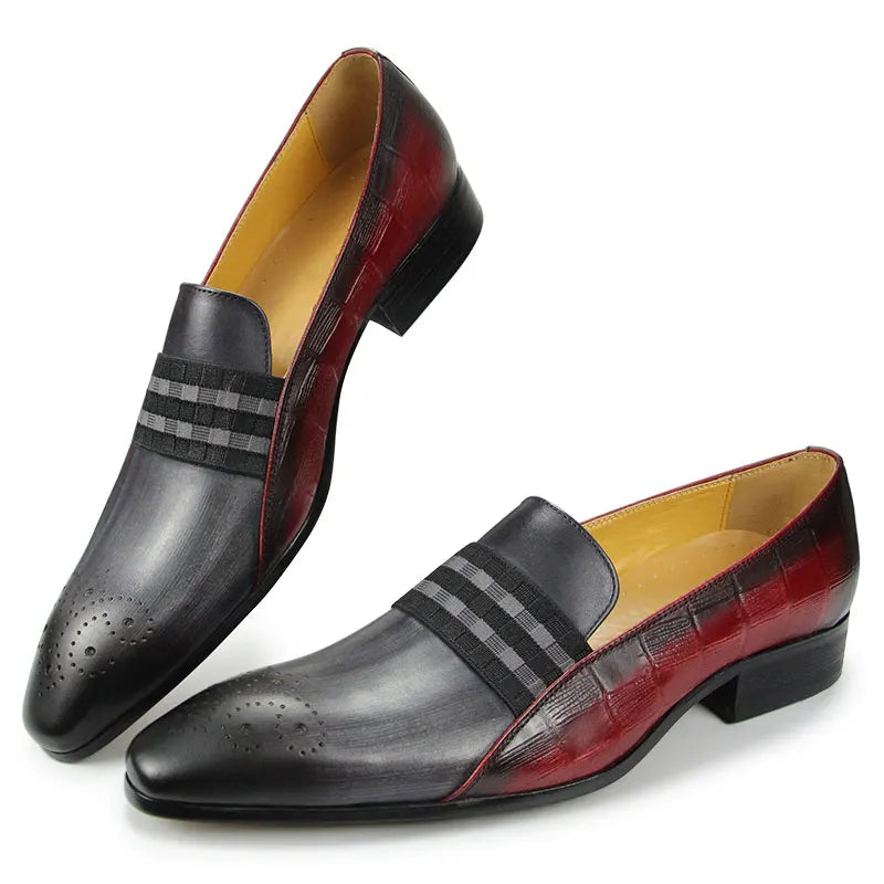 Sandals Men Shoes High Quality Genuine Leather Comfortable Loafer Dress Shoe Classic Double Color Matches Business Suit of Males