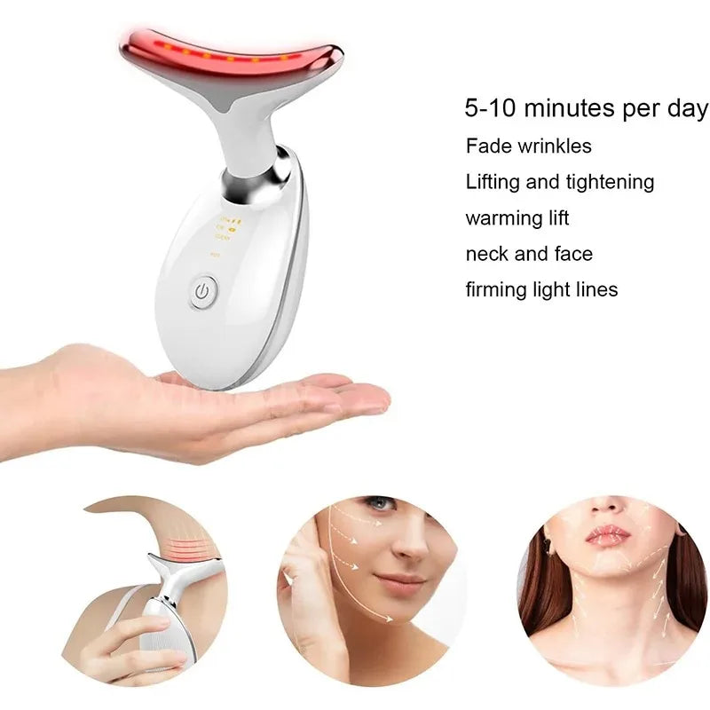 7 Colors Anti Wrinkle Facial Massager Neck Face Beauty Device Skin Tighten Lift Device