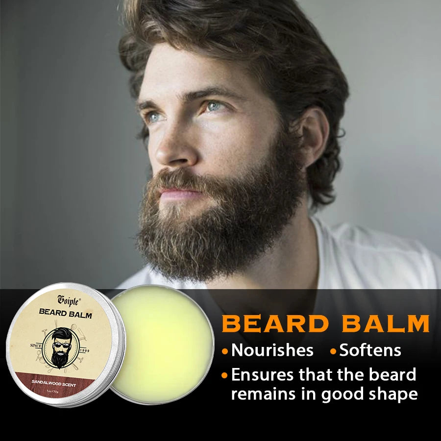 Men Beard Care Gift Facial Hair Cleanse Shampoo Moisturizing Nourishing Conditioner Whiskers Husband Boyfriend Surprise Gift Box