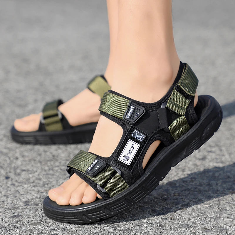 A Pair of Men's New Summer Casual Shoes, Fashionable Sports Trendy Wear-Resistant Sandals, Cool Beach Shoes