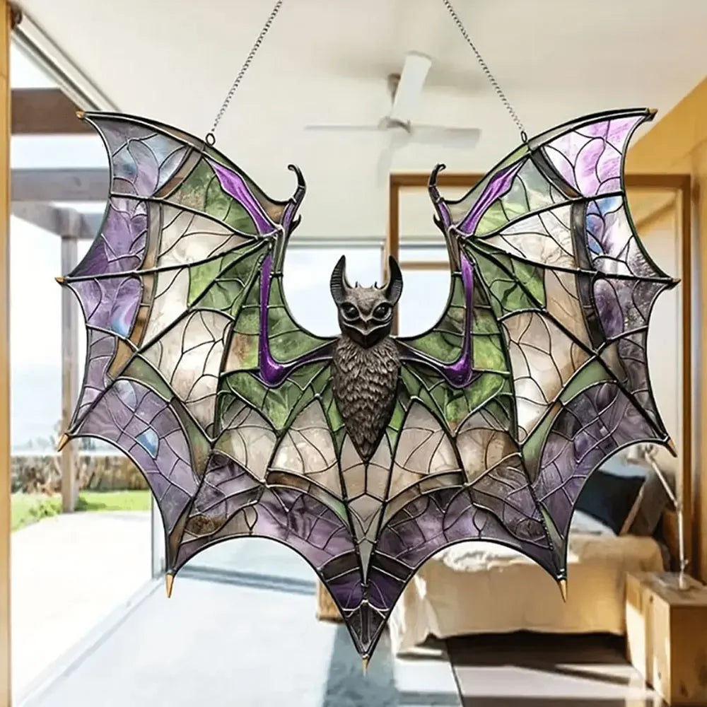 Halloween Bat Acrylic Window Hanging Gothic Bat Hanging Ornament Bat Hanger Pendant Home Car Ornament Versatile Halloween Decor
