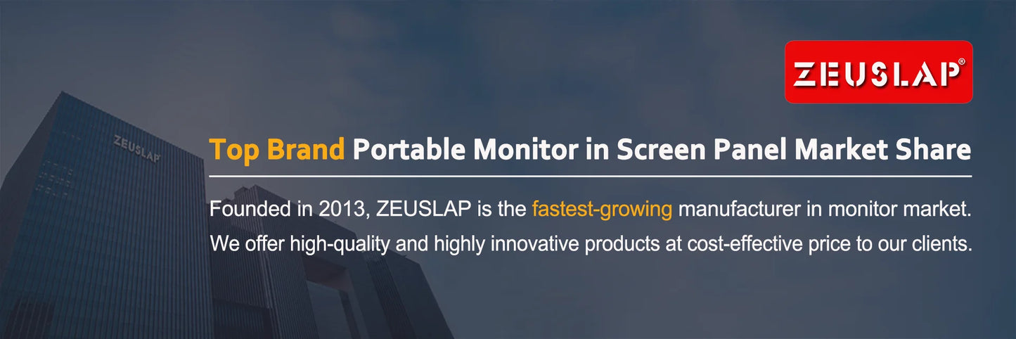ZEUSLAP 16" 2.5K 144hz Portable Monitor 2560*1600 16:10 100%sRGB 500Cd/m² Travel Gaming Display for Laptop Switch ps4 ps5 Xbox