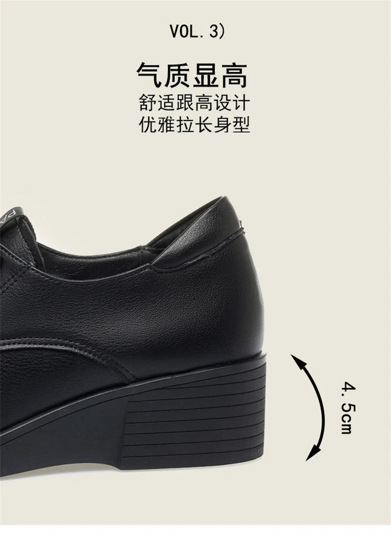 Spring Autumn New Fashion Women's Solid Thick Sole Flat Casual Breathable Walking Running Soft Leather Single Shoes Versatile