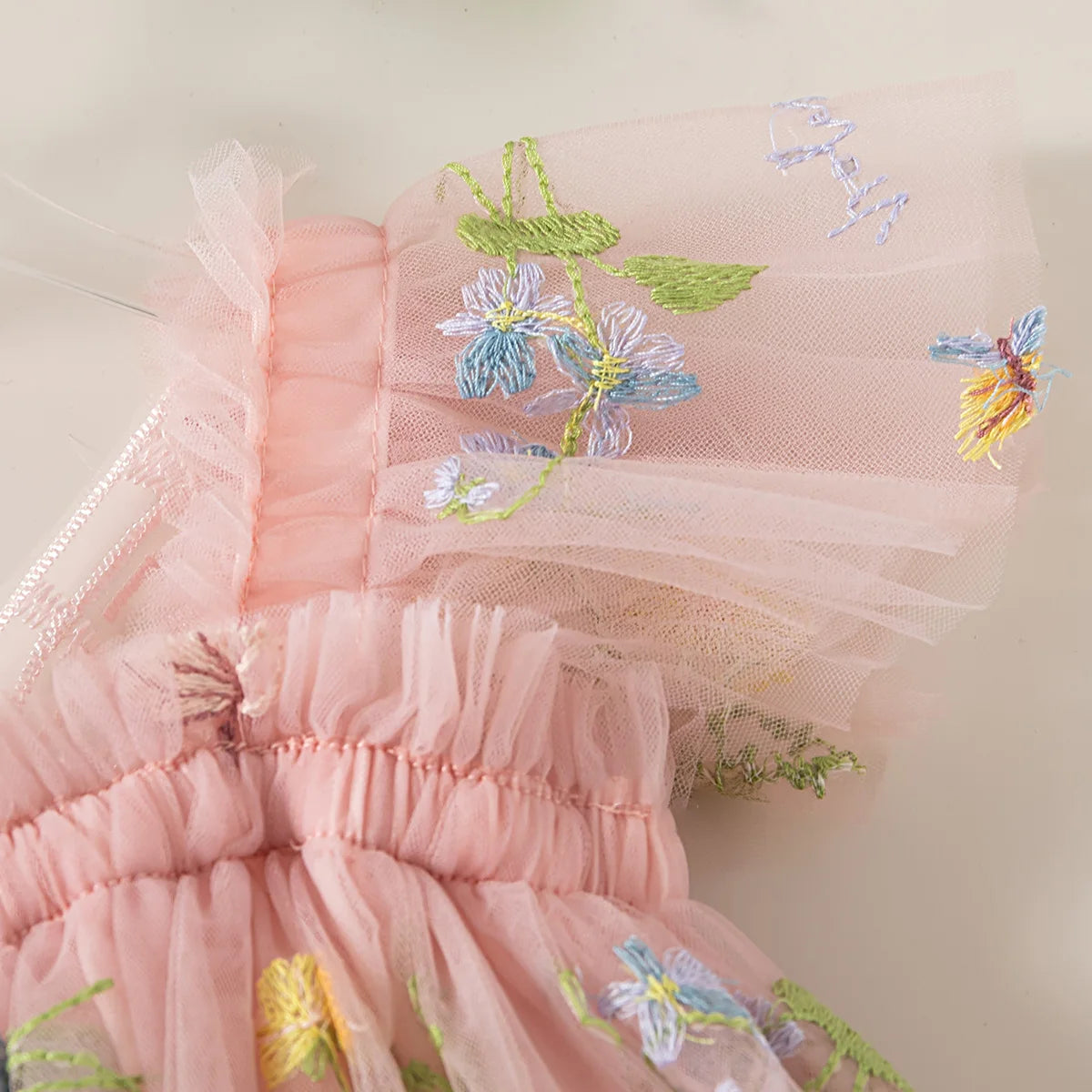 Summer New Sweet Butterfly Wing Baby Girl Princess Dress, Floral Chiffon Wedding Party Children'S Sleeveless Clothes (0-4 Years)