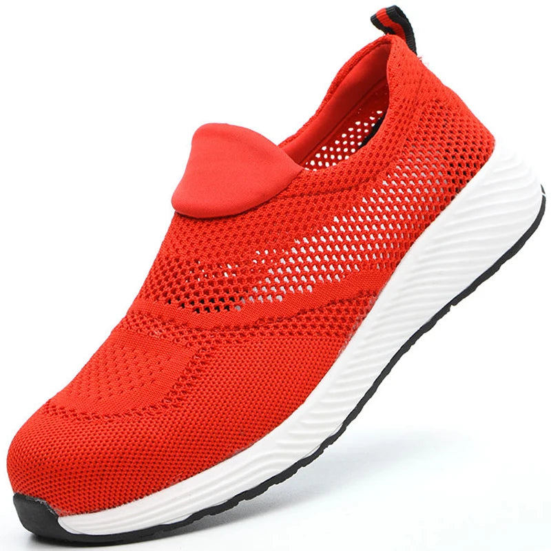 Summer Breathable Work Safety Shoes Men Women Work Sneakers Light Steel Toe Indestructible Shoes Anti-Smashing Safety Work Boots