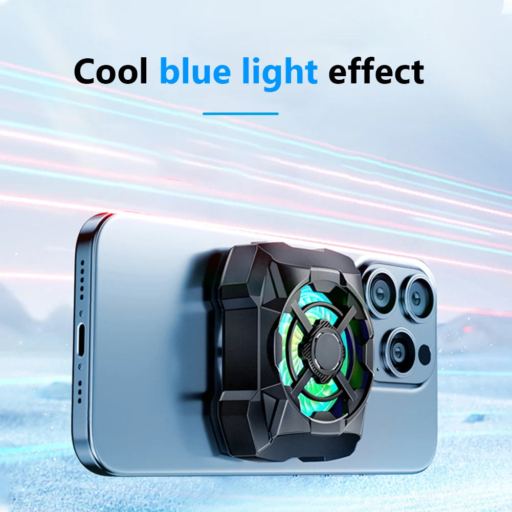 Portable Phone Cooler Rechargeable 3 Speeds Adjustable Mobile Phone Radiator Wireless Magnetic for Playing Games Watching Videos