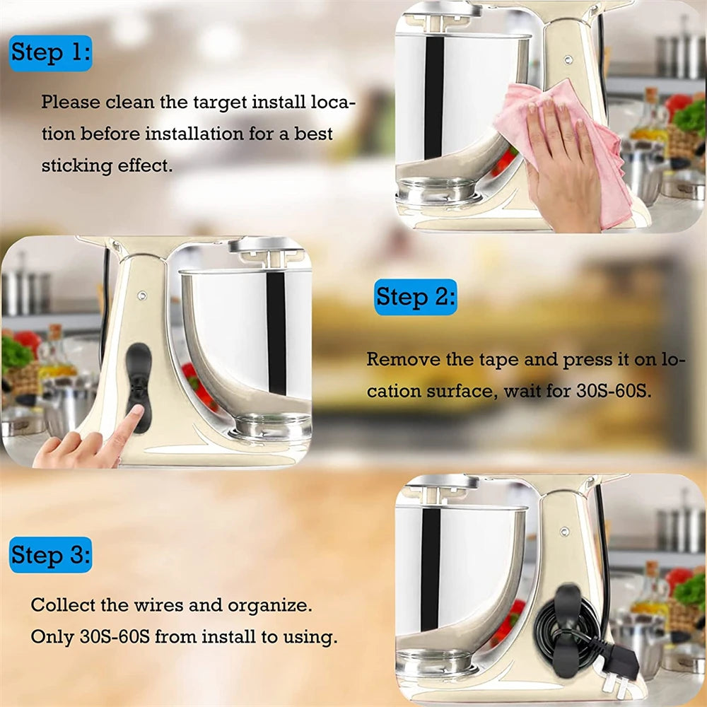 Cord Winder Organizer Kitchen Cord Wrapper Cable Management Clip Holder For Air Fryer Coffee Machine Fixer Data Line Fixed Clip