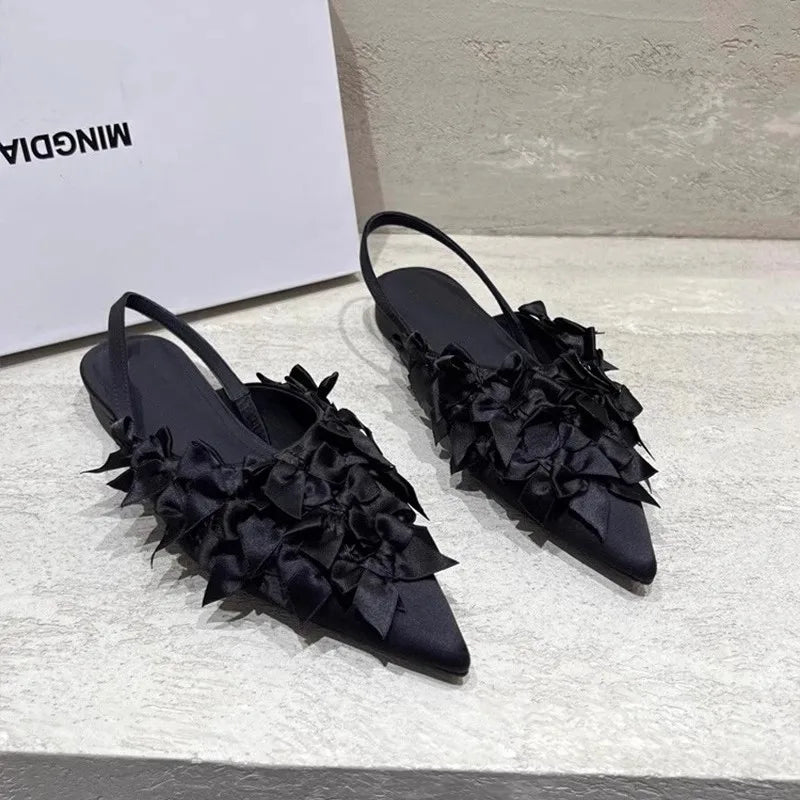 Pointed Toe Women Sandals Flats Elegant Slippers Sexy Fashion Woman Shoes 2025 Summer Flip Flops Dress Luxury Zapatos De Mujer