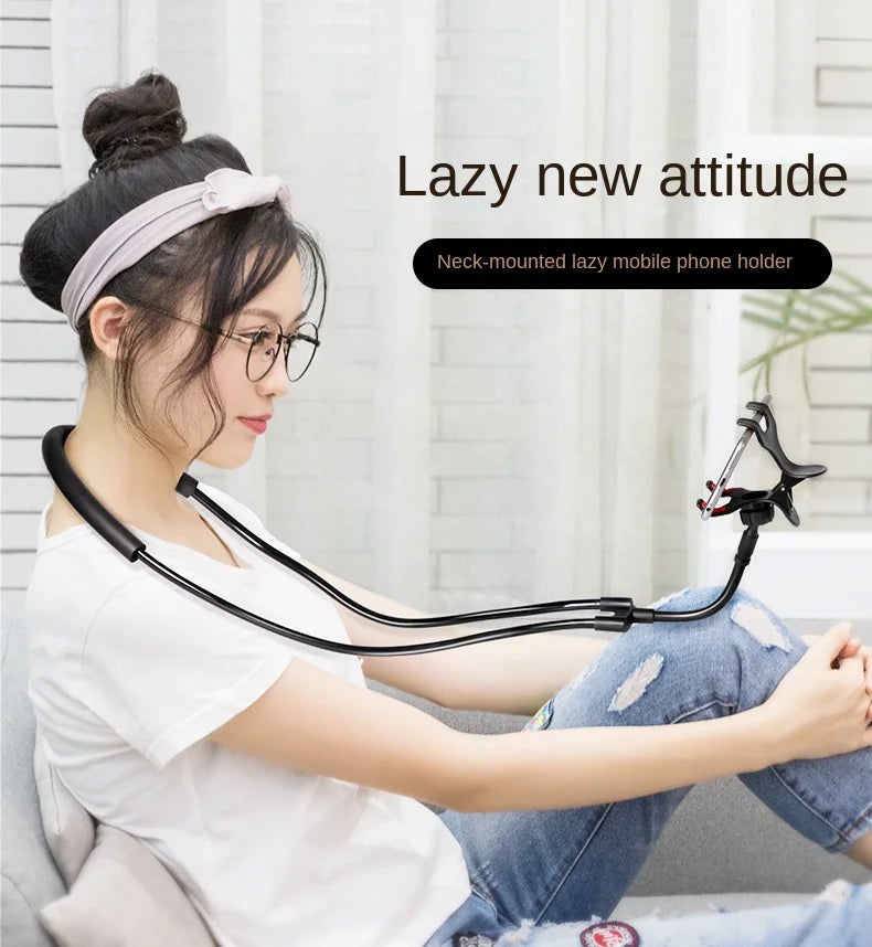 Mobile Phone Holder Hanging Neck Lazy Cellphone Mount Accessories Adjustable 360 Degree Phones Holder Stand for IPhone Xiaomi