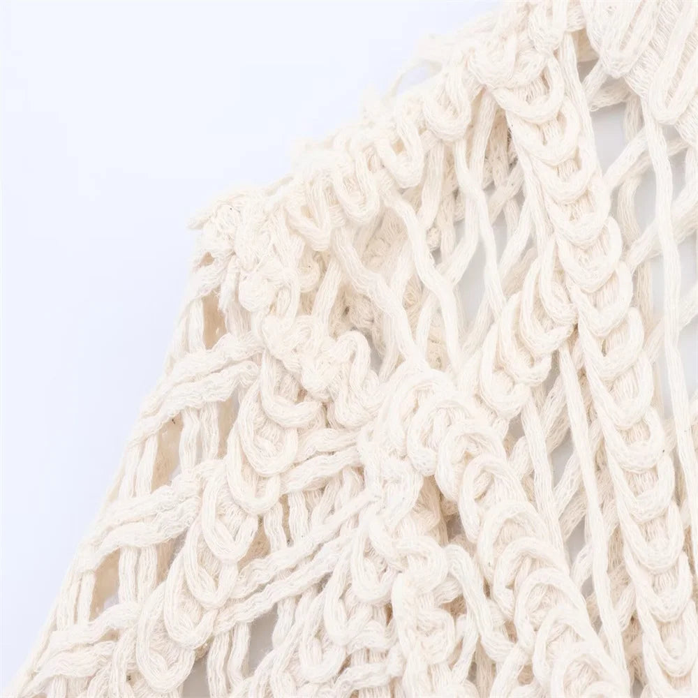 New summer women's clothing sweet and elegant casual hollow-out knitted shirt