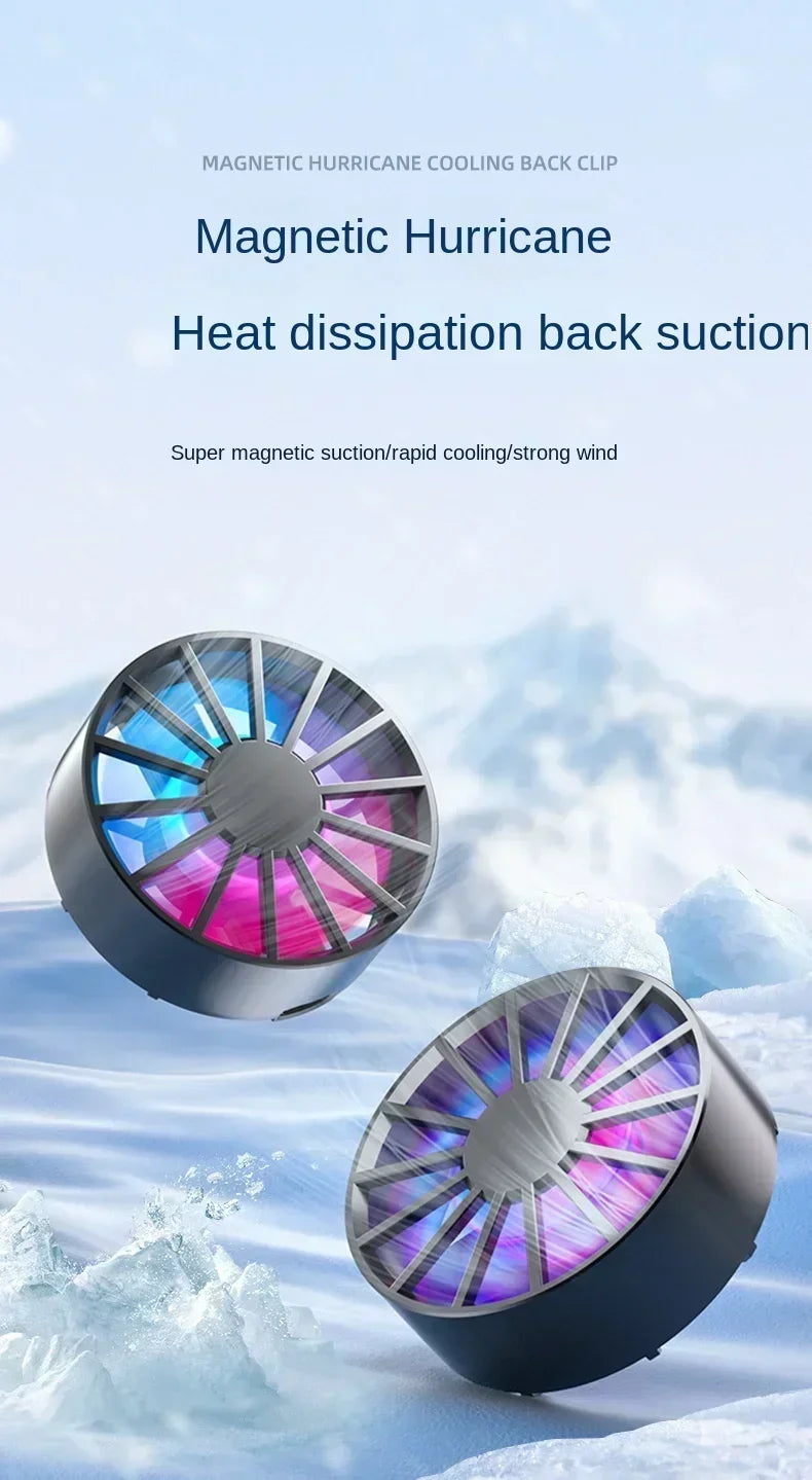Phone Radiator RGB Light Air-cooled Light Weight Magnetic Low Noise Cooling Fan for Phone Tablet PUGB Genshin Game Fast Cooling