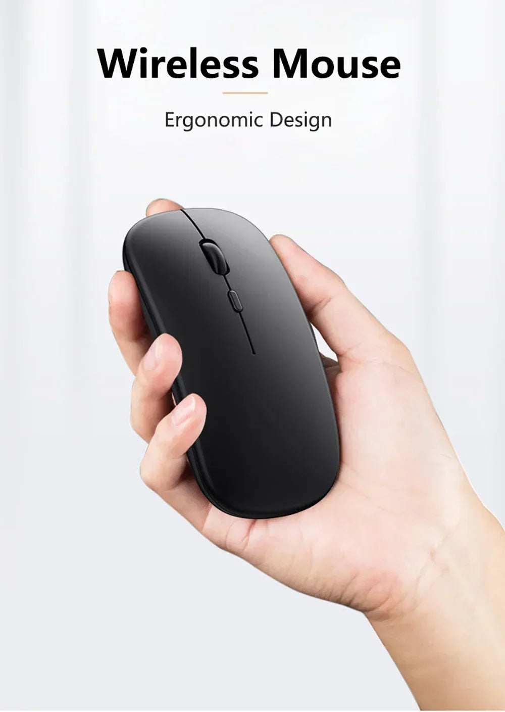 2025New Bluetooth Wireless Mouse USB Optical Rechargeable Mouse for Computer Laptop PC Macbook Gaming Mouse Gamer 2.4GHz 1600DPI
