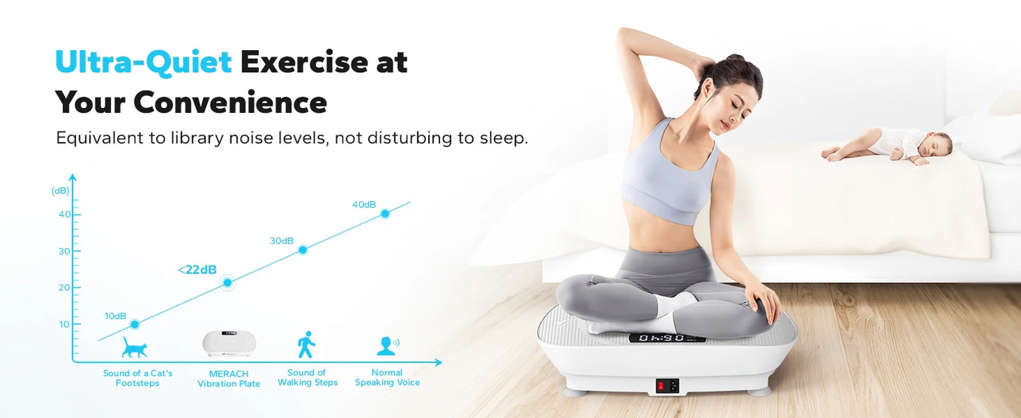 MERACH Vibration Plate Device Powered Vibration Platform for Full Body Training Fat Burning&Muscle Building Weight Loss&Shaping