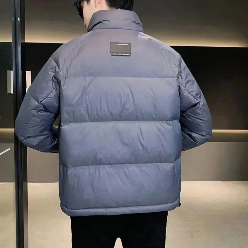 Nanjiren  Winter Coat Short Frivolous Loose Parkas Stand Collar New Men Down Jacket Warm Trend Outwear Leisure Handsome Overcoat