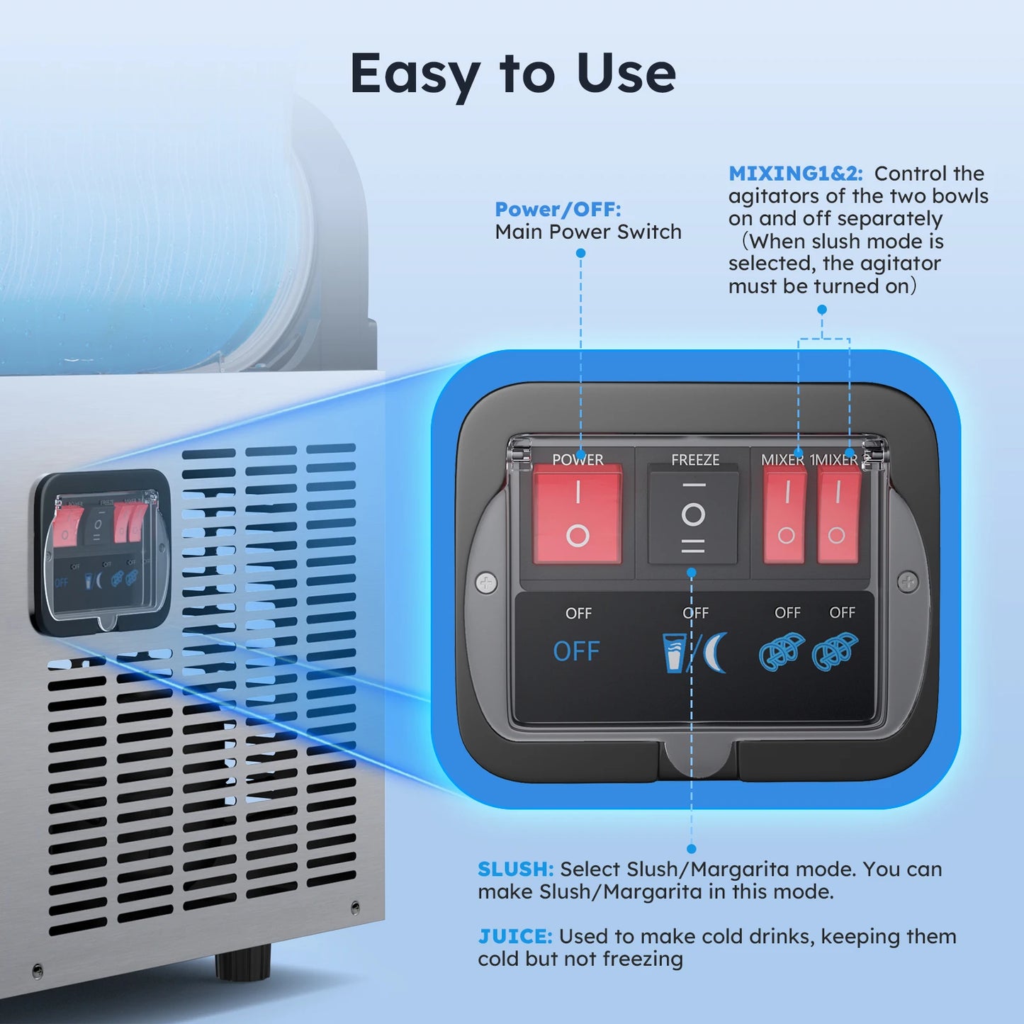 Commercial Slushie Machine 8Gal / 30L 2-Flavor Margarita Frozen Drink Maker Smoothie Maker 110V Kitchen Freezing Appliance