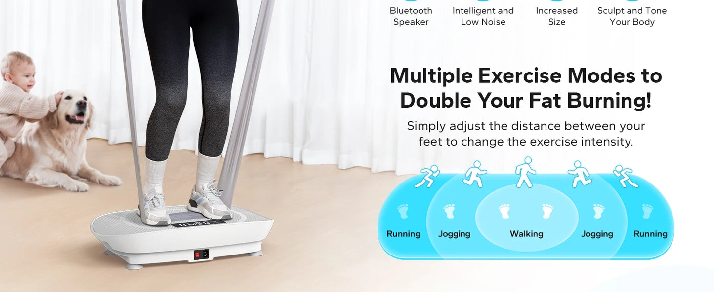 MERACH Vibration Plate Device Powered Vibration Platform for Full Body Training Fat Burning&Muscle Building Weight Loss&Shaping