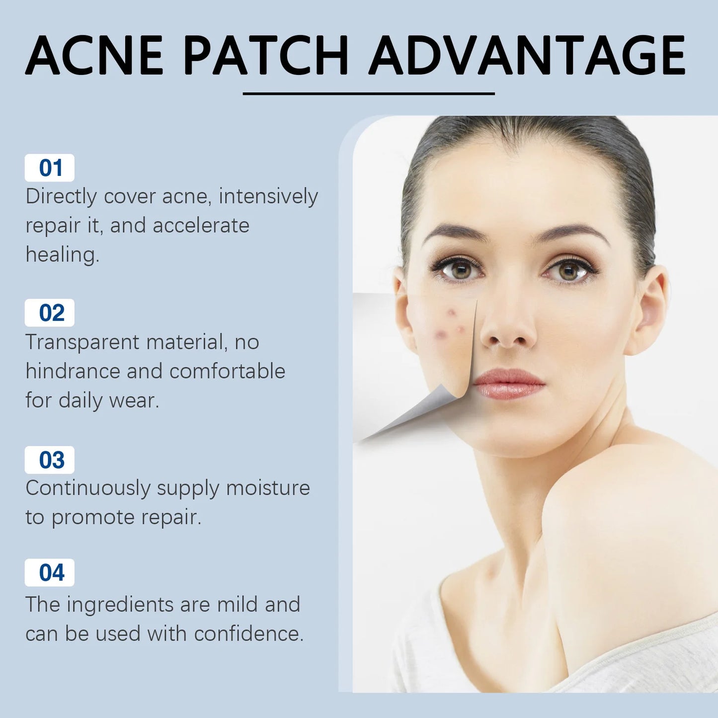 Ouhoe 240pcs Invisible Acne Patches Face Spot Scar Care Pimple Remover Waterproof Acne Healing Concealer Covering Face Stickers