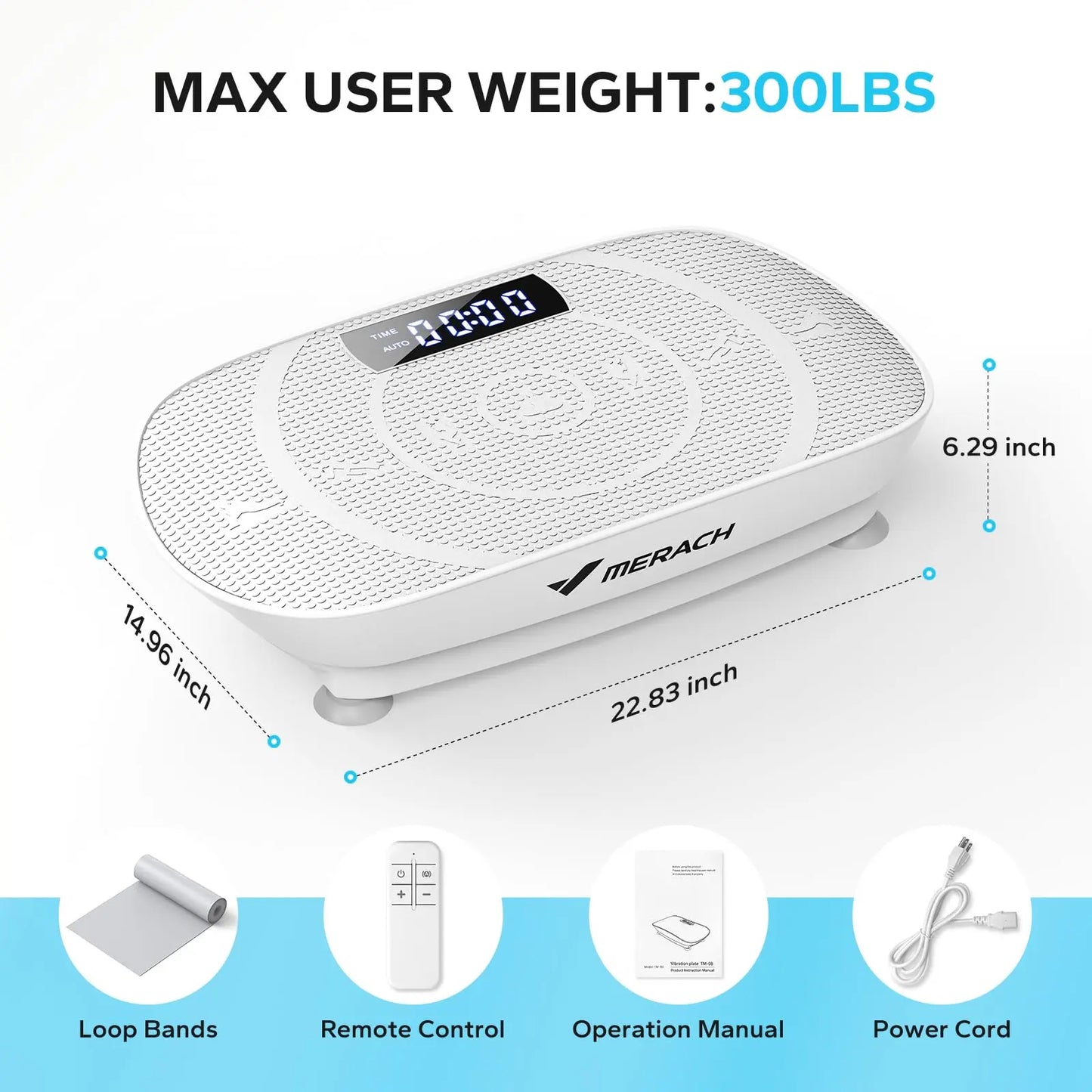 MERACH Vibration Plate Device Powered Vibration Platform for Full Body Training Fat Burning&Muscle Building Weight Loss&Shaping