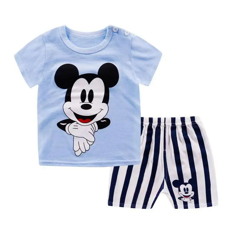 2021 Casual Baby Kids Sport Clothing Disney Mickey Mouse Clothes Sets for Boys Costumes 100% Cotton Baby Clothes 9M -4 Years Old