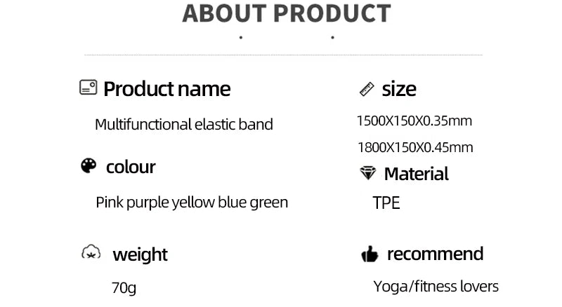 Yoga physiotherapy elastic band, gym resistance band, sports stretching training rope, Pilates 200cm stretching film, fitness eq