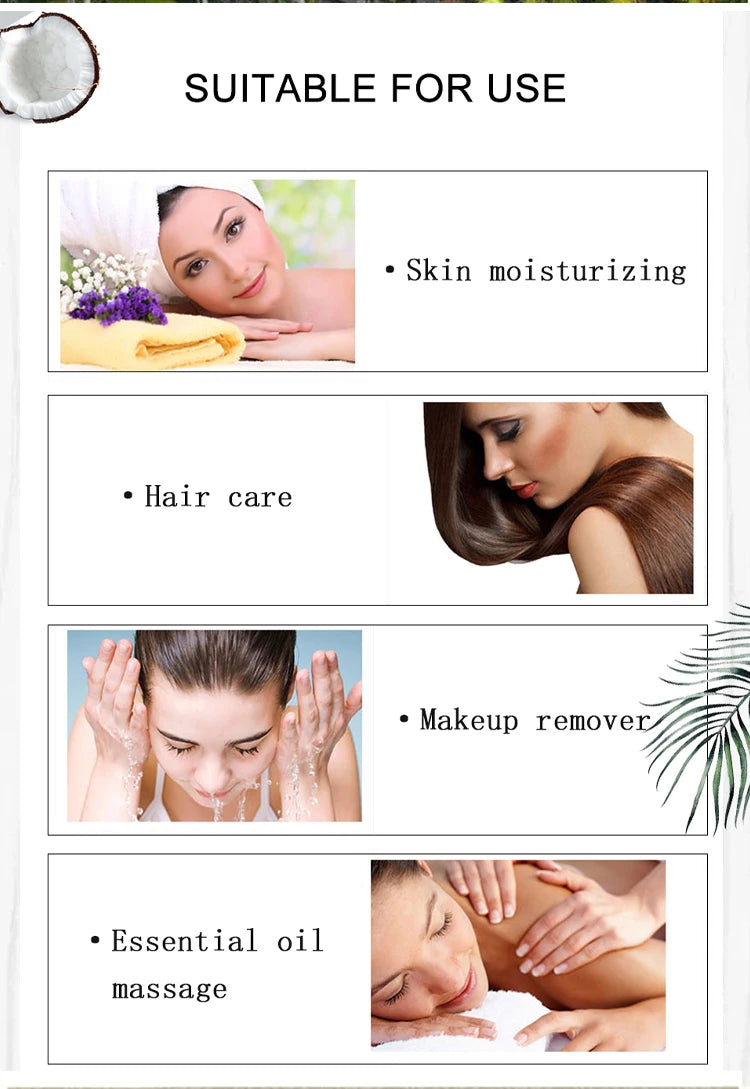 100ml Natural Organic Coconut Oil Body Face Oil Massage Relaxation Skin Coconut Essential Oil