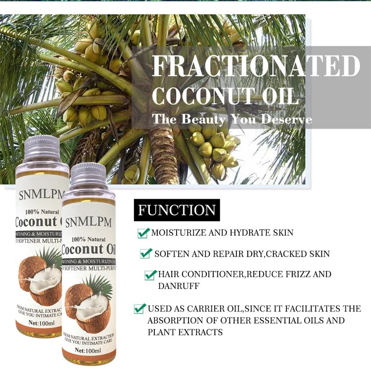100ml Natural Organic Coconut Oil Body Face Oil Massage Relaxation Skin Coconut Essential Oil