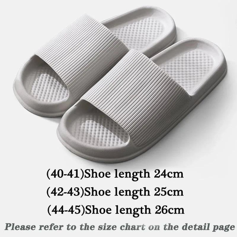 Fashion Men's Women's Sandals Anti-Slip Wear-Resistant EVA Thick Sole Comfortable Home Slippers Bathroom Bath Flip-Flops