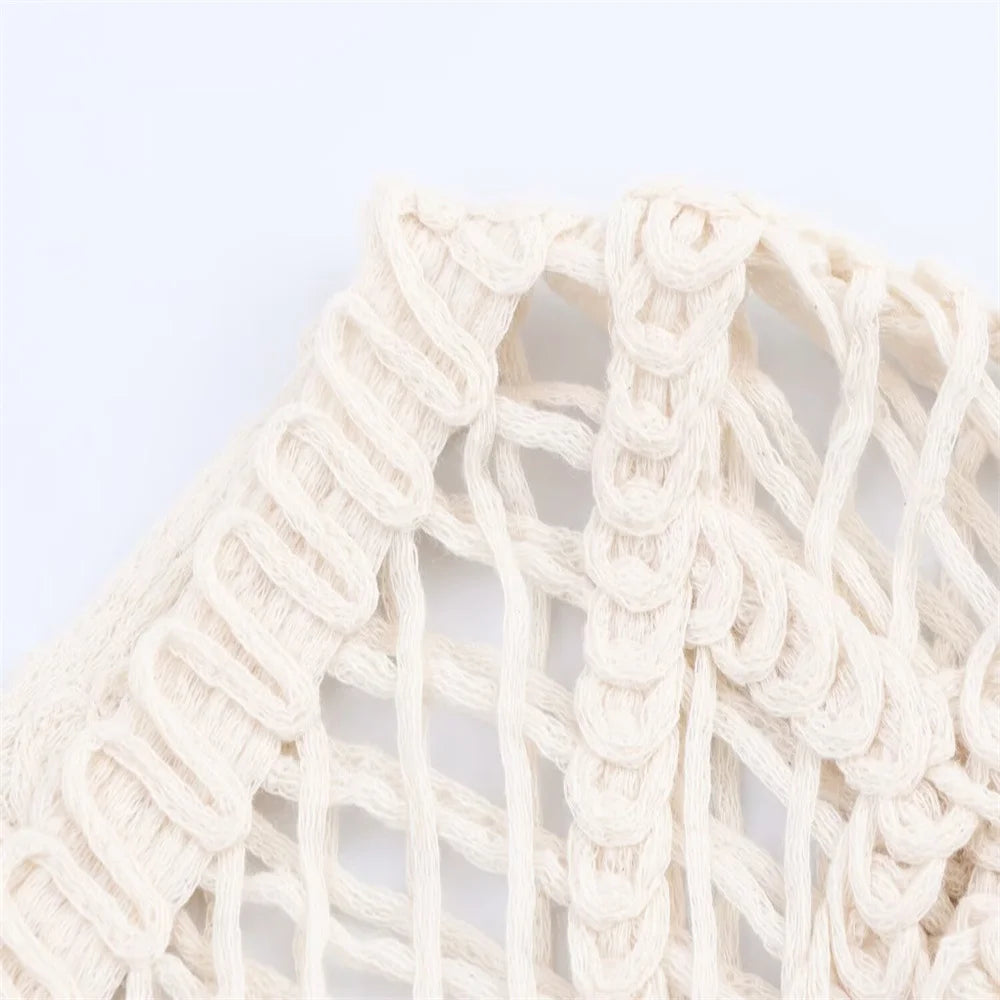 New summer women's clothing sweet and elegant casual hollow-out knitted shirt