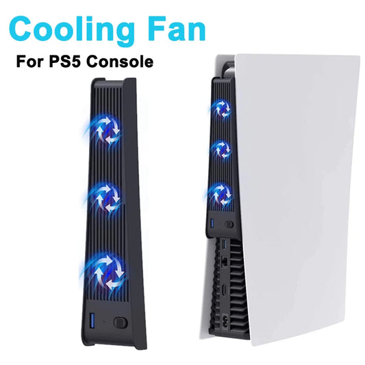 For PS5 Console 3-Fan Cooler Cooling Fan Extended USB Interface For PS5 Console Light And Compact For PS5 Accessories