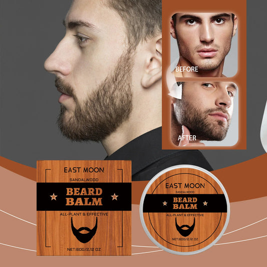 Beard Balm for Men with Sandalwood&Beeswax - Nourishing&Softening Beard Care Balm, Vitamin E Enriched, Anti-Itch Formula for dry