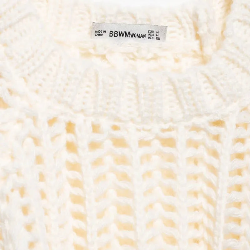 Female Clothing Cropped Net Sweater Cardigan For Women Korean Fashion Summer Knit Short Sleeve Cute Elegant Woman Crochet Top