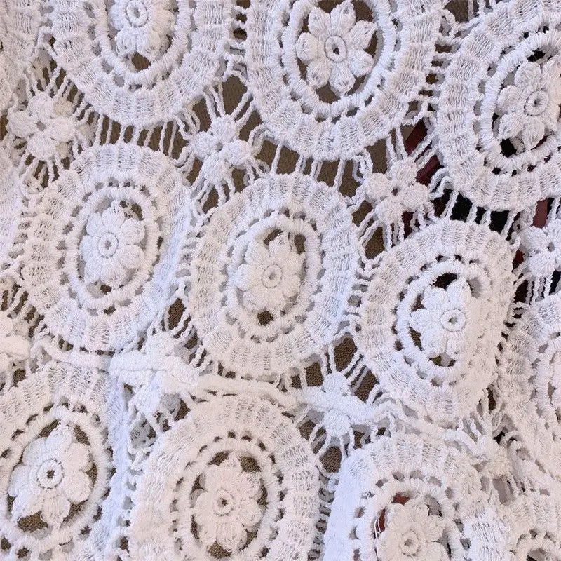 2025 Lace Chic Women's Short French Style Hollowed-out Knitted Sweater Pullover Korean Style New Loose Summer New Top