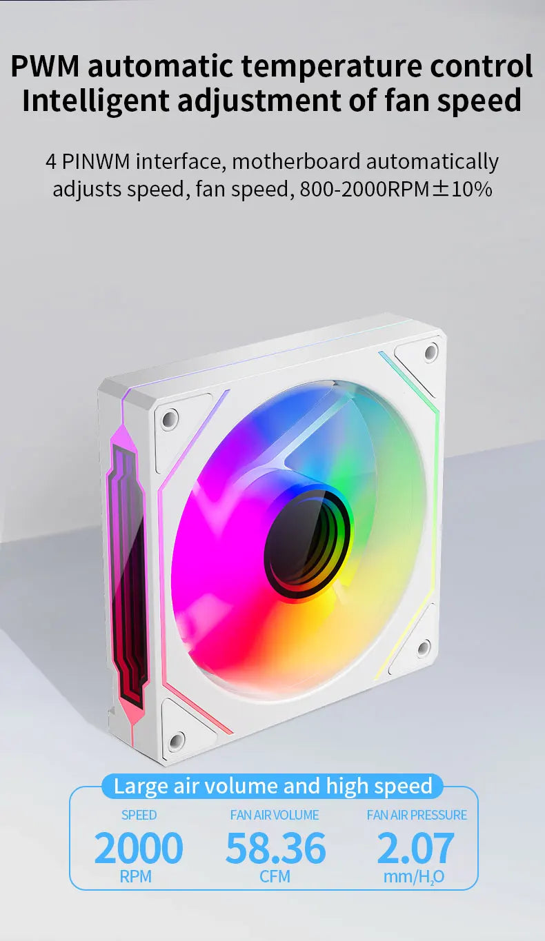 TEUCER Prism 4 PRO 3PCS PC Case Fan 120mm ARGB Cyclic Mirror Light Effect PWM 800-2000RPM CPU Cooler ventilador