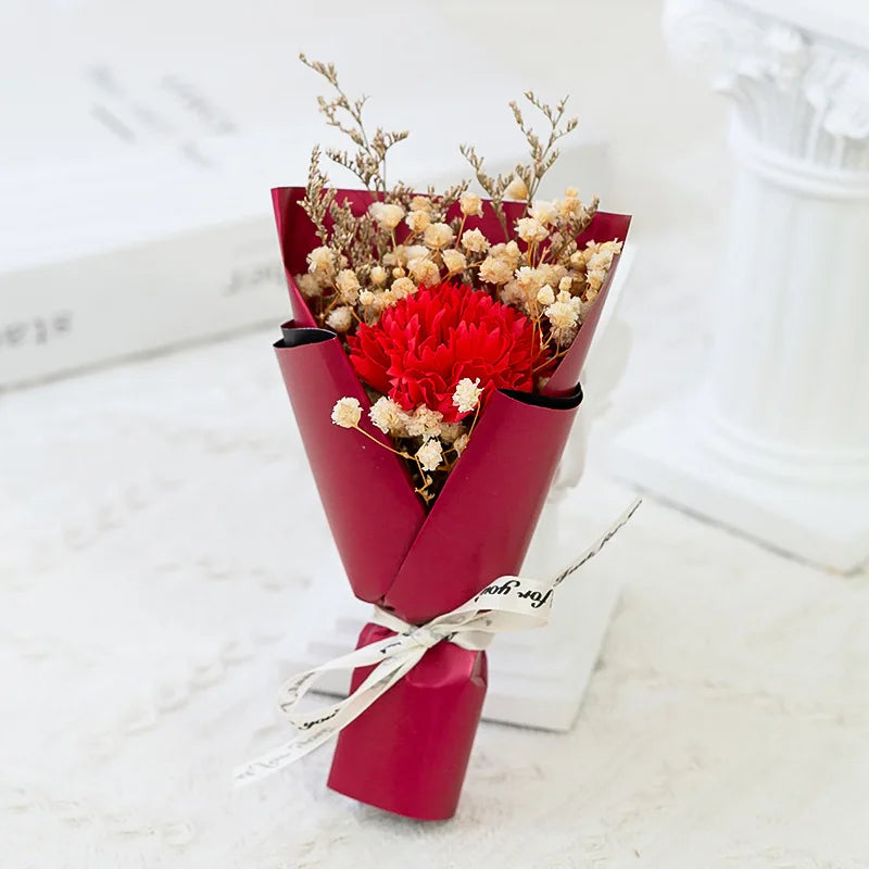 Mini Rose Soap Flower Bouquet Artificial Flowers Home Wedding Decorations Valentine'S Day New Year Birthday Gift Thanksgiving