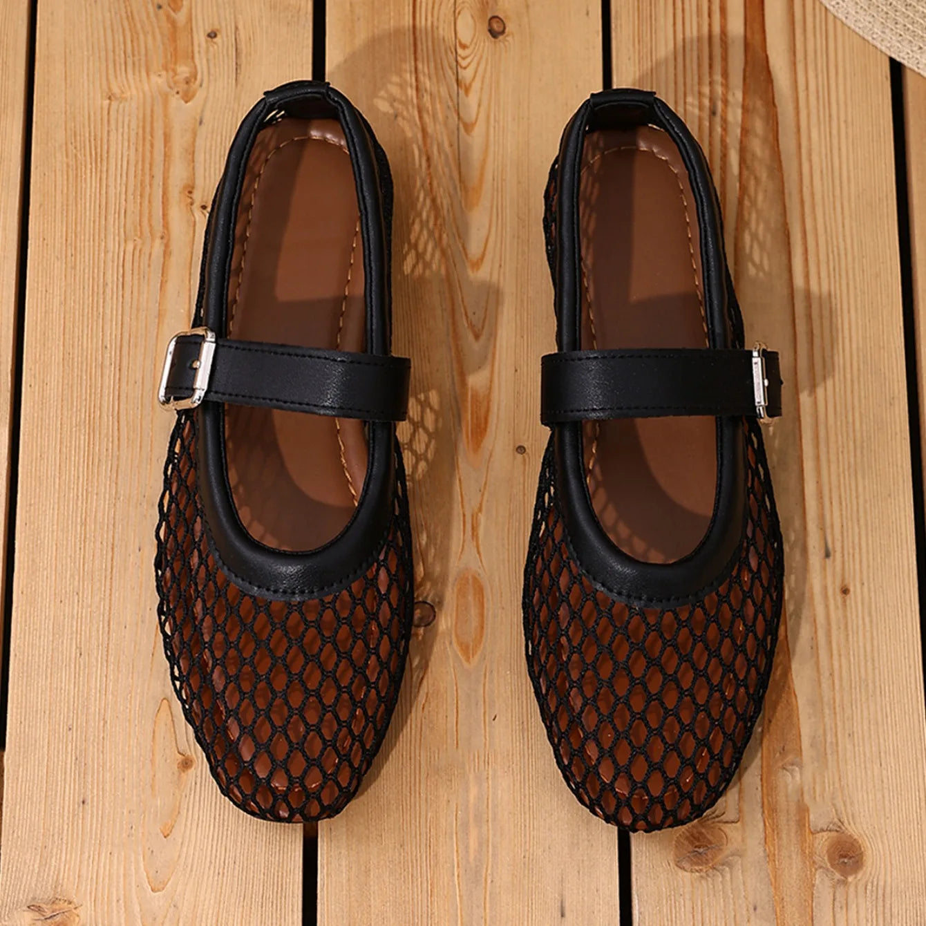 Women Sandals Mesh Breathable Fashion Versatile Sandals Women New Flat Soft Soled Mary Jane Shoes for Women Sandalias De Mujer