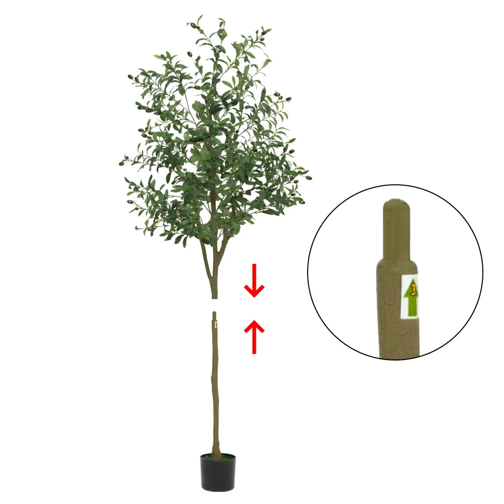 Artificial Olive Tree Faux Olive Tree 5ft/6ft/7ft Tall Artificial Tree Indoor Outdoor Potted Artificial Plants for Home Office