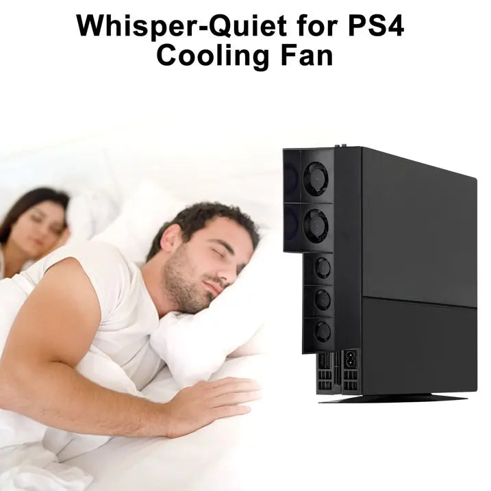 Cooling Fan Fit for Sony PS4, USB External Turbo Temperature Control Cooler Fan with 5 Fans, 3 Adjustable Fan Speeds
