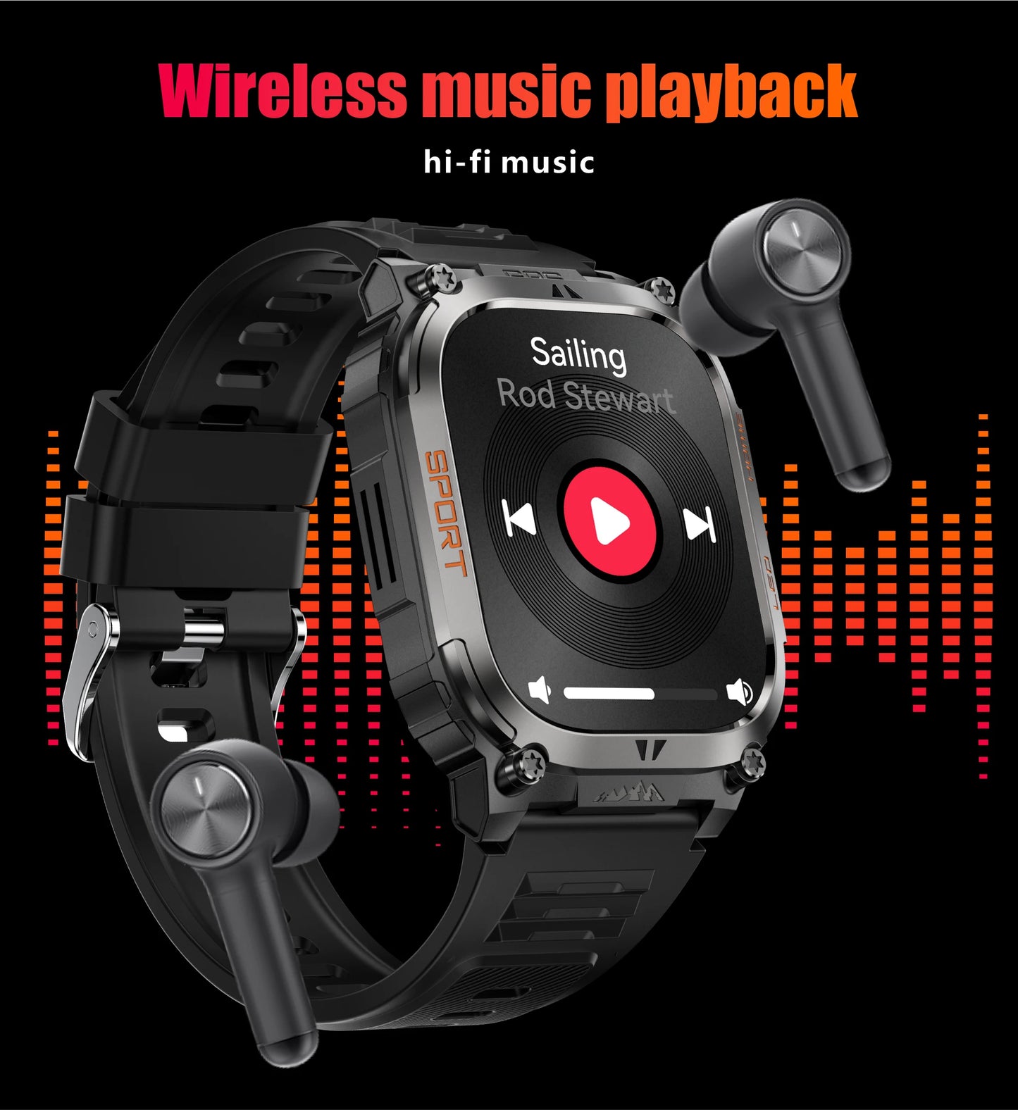 LIGE New GPS Tracking Smart Watch  LED Flashlight 1.96inch HD Screen Compass BT Call Waterproof Sport Smartwatch For Android iOS