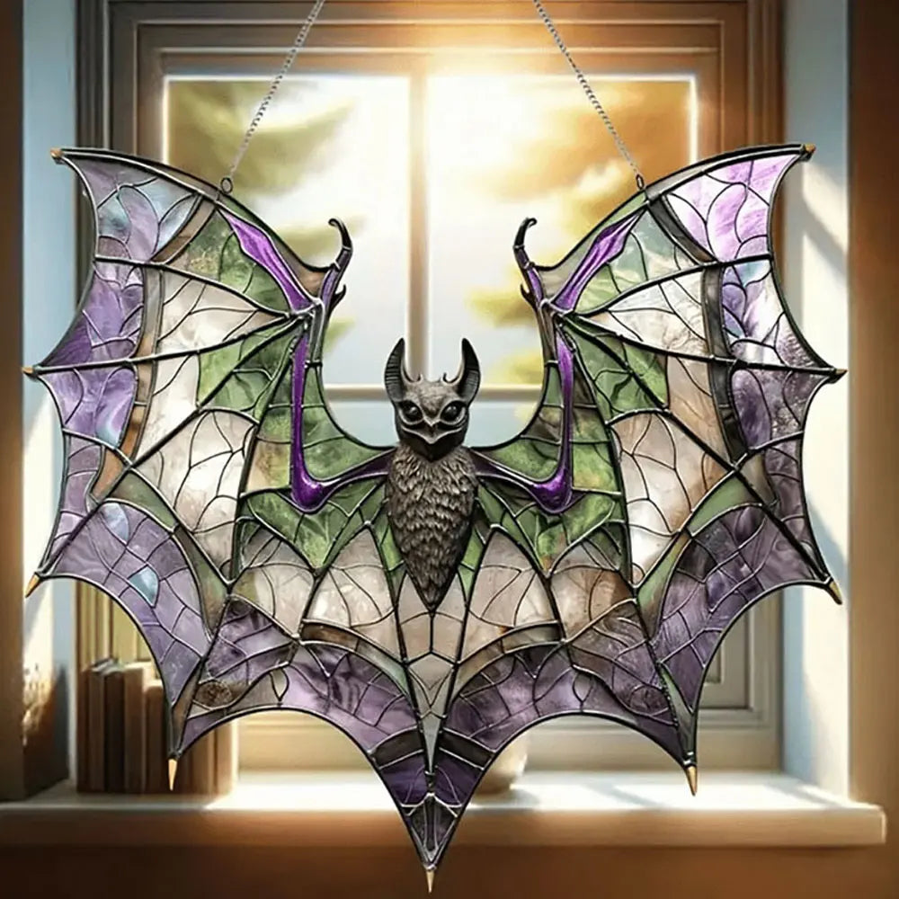 Halloween Bat Acrylic Window Hanging Gothic Bat Hanging Ornament Bat Hanger Pendant Home Car Ornament Versatile Halloween Decor