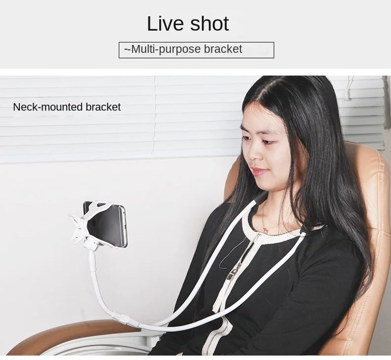 Mobile Phone Holder Hanging Neck Lazy Cellphone Mount Accessories Adjustable 360 Degree Phones Holder Stand for IPhone Xiaomi