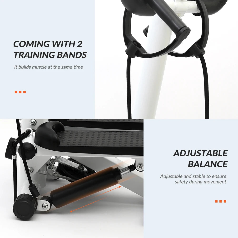 Exercise Stepper Machine For Home Fitness Stepper Workout LCD Display Handle and Resistance Bands Cycle Machine Climber Leg