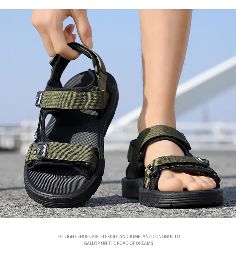 A Pair of Men's New Summer Casual Shoes, Fashionable Sports Trendy Wear-Resistant Sandals, Cool Beach Shoes
