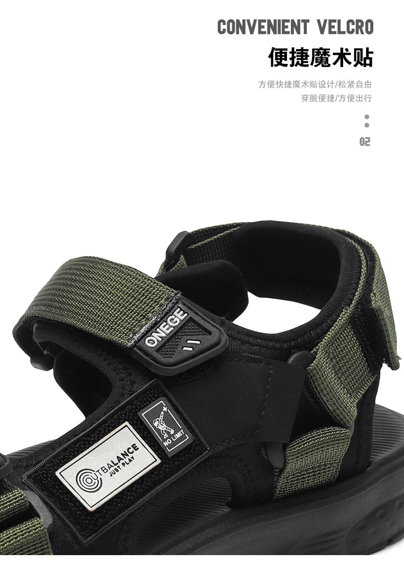 A Pair of Men's New Summer Casual Shoes, Fashionable Sports Trendy Wear-Resistant Sandals, Cool Beach Shoes