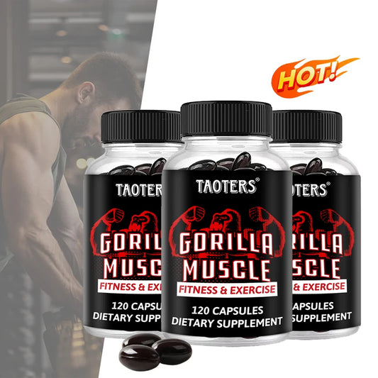 GORILLA MUSCLE CAPSULES - for Fitness and Exercise, Build Muscle and Endurance, Promote Blood Circulation and Recovery